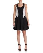 Ali Ro Perforated Fit-And-Flare Dress - Lyst