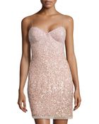 Aidan Mattox Sequined Cocktail Dress - Lyst
