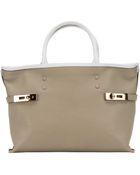Chloé Ship Grey Leather 'Charlotte' Small Tote Bag - Lyst