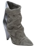 Isabel Marant Green Suede And Leather 'Andrew' Booties - Lyst