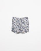 Zara Printed Linen Bermuda Shorts - Lyst