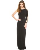 Halston Heritage One Sleeve Gown - Lyst