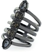 BCBGeneration Hematite-tone Crystal Rib Cage Ring - Lyst