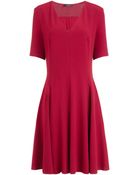 Joseph Crepe Stretch Alex Dress In Ruby - Lyst