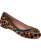 Tory Burch Reva Ballet Flat Leopard Hair Calf - Lyst