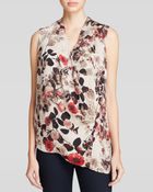 DKNY Asymmetric Floral Print Top - Lyst