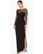 Lauren by Ralph Lauren Sequined-Lace Boatneck Gown - Lyst