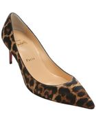 Christian Louboutin Brown Leopard Pony Hair 'Decollete 554' Pumps - Lyst