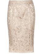 Burberry Lace Pencil Skirt - Lyst