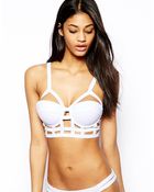 Asos Fuller Bust Caged Longline Bikini Top D-F - Lyst