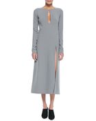 Marc Jacobs Long-Sleeve Keyhole Midi Dress - Lyst
