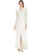 Alex Evenings Long-Sleeve Scalloped Lace Gown - Lyst