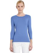 Lafayette 148 Three Quarter Sleeve Tee - Lyst
