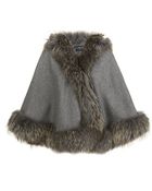 Harrods of London Cashmere Hooded Cape With Raccoon Trim - Lyst