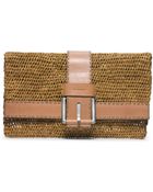 Michael Kors Janey Large Raffia Clutch - Lyst