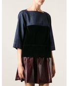 Marni Velvet And Denim Top - Lyst