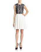 Mark + James By Badgley Mischka Lace Bodice Fit-And-Flare Dress - Lyst