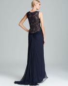 Tadashi Shoji Laceruched Gown - Lyst