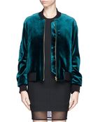 Sandro Ventura Velvet Bomber Jacket - Lyst