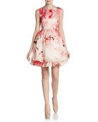 Alice + Olivia Catherine Silk Floral Cutoutback Dress - Lyst