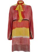 Alberta Ferretti Striped Chiffon Blouse - Lyst