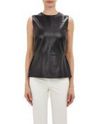 Derek Lam Lambskin Peplum Top - Lyst
