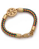 Tory Burch Logo Rope Bracelet - Multi/Shiny Brass - Lyst
