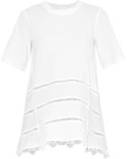 Chloé Lace-Insert Cotton T-Shirt - Lyst