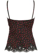 Dolce & Gabbana Polka Dot Silk Georgette & Lace Top - Lyst