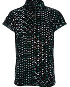 River Island Boys Green Triangle Print Shirt - Lyst