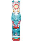 Mara Hoffman Fitted Column Dress Jungle Trip Turquoise - Lyst