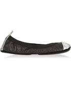 Yosi Samra Classic Metallic Fold-Up Leather Ballet Flats - Lyst