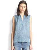 Vince Silk Staticprint Top - Lyst