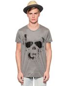 Richmond Skull Printed Striped Cotton T-Shirt - Lyst