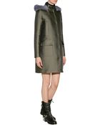 Valentino Scuba Coat With Mink Trimmed Hood - Lyst