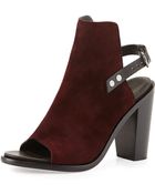 Rag & Bone Wyatt Suede Open-Toe Back-Strap Bootie - Lyst