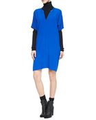 Vince Jersey Short-Sleeve V-Neck Dress - Lyst