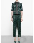 Marni Cropped Check Print Trousers - Lyst