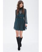 Forever 21 Baroque Print Chiffon Dress - Lyst