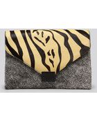 Loeffler Randall Clutch Zebra Lock - Lyst