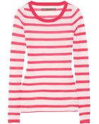 Enza Costa Striped Fineknit Cashmere Sweater - Lyst