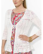Lauren by Ralph Lauren Pointelle-Knit Linen Sweater - Lyst