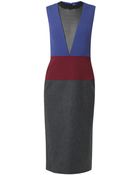 Barbara Casasola Colour-Block Sheer-Panel Dress - Lyst