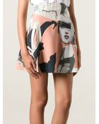 Carven Collage Print Skirt - Lyst