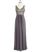 Sue Wong Vneck Gown - Lyst