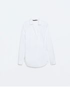 Zara Draped Poplin Blouse - Lyst
