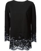 Ermanno Scervino Floral Lace Hem Top - Lyst