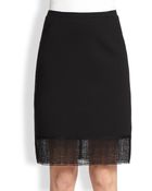 Donna Karan New York Lace-Trimmed Skirt - Lyst