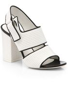 Alexander Wang Sara Mesh Leather Chunkyheel Sandals - Lyst