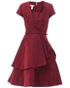 Oscar de la Renta Pleated Silkfaille Dress - Lyst